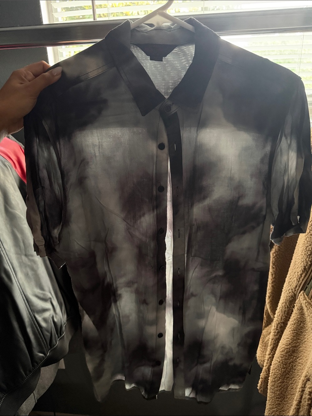 Vintage Re-Mastered Made by Cotton On Sheer Short-Sleeve Button-Up